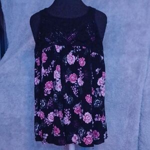 Torrid Black Smocked Sleeveless Tank Top